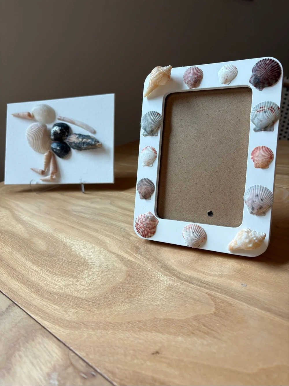 Handmade Seashell Picture Frame (4x6”) - Coastal Beach Cottage Decor